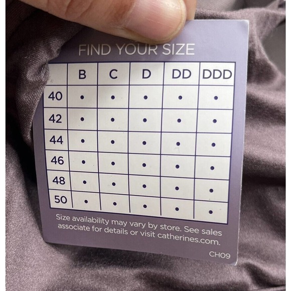 NWT Catherines Intimates Full Coverage No Wire Bra Size 44DD Purple Lace - Picture 5 of 6